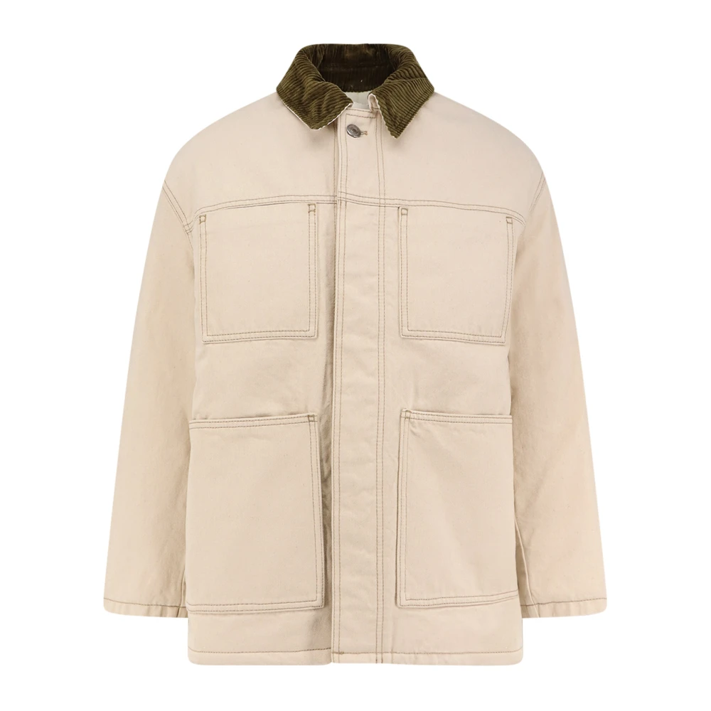Ami Paris Men's Beige Corduroy Collar Jacket - Light Jackets - M - Jackets