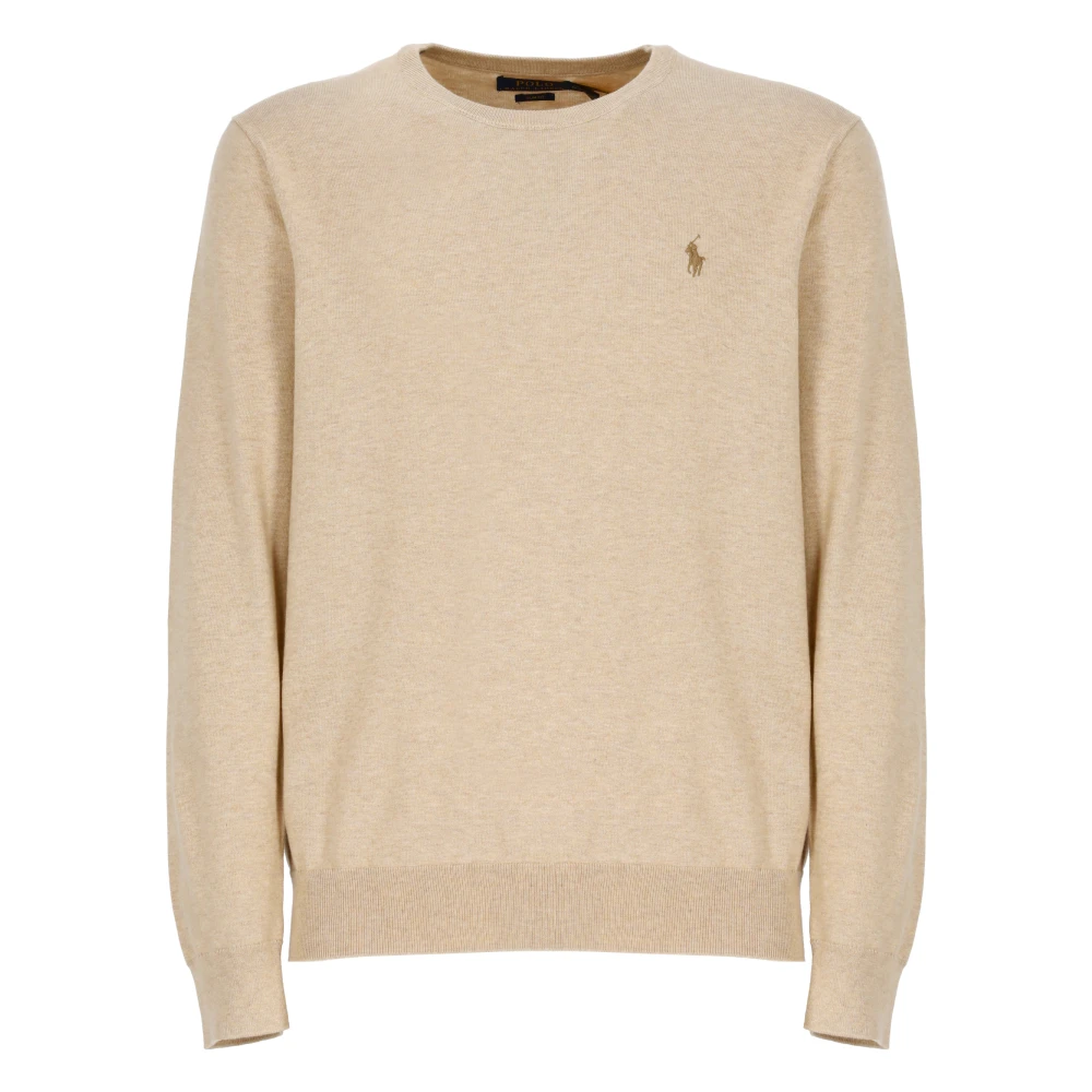 Ralph Lauren Men's Beige Round-Neck Knitwear, L, Jumpers