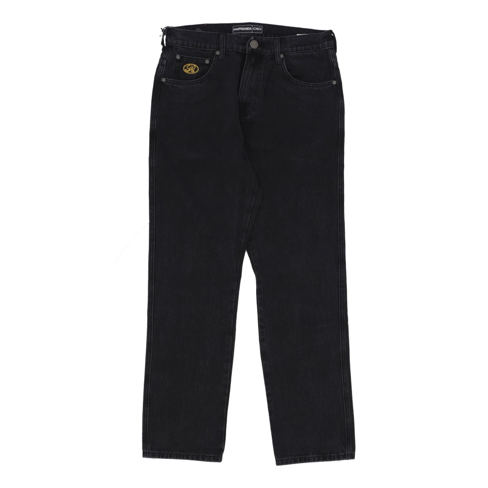 Propaganda Zwarte Denim Jeans Wijde Pijpen Black Heren