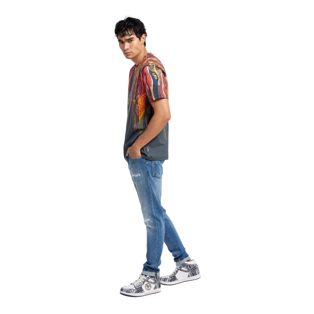 carlo colucci Pixel Gebreid T-Shirt Multicolor Heren