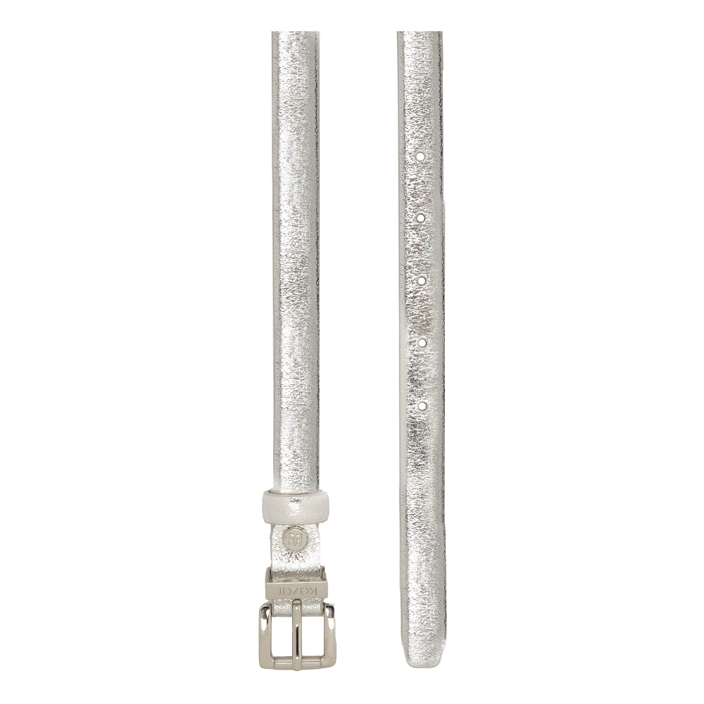 Kazar Smalle zilveren leren band Gray Dames