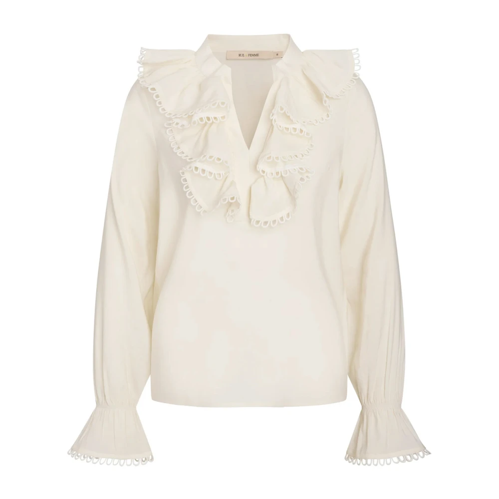 RUE de Femme Nadia Blouse met romantische ruches White Dames