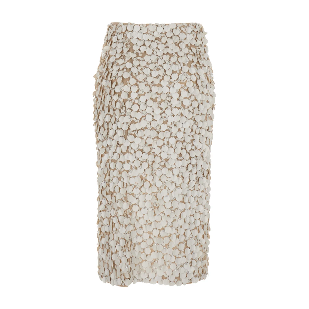 P.a.r.o.s.h. Pailletten Beige Rok Vrouwen Beige Dames