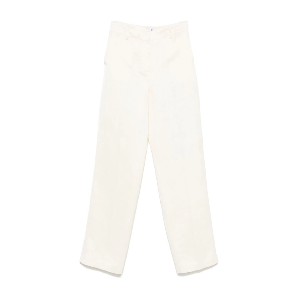 PT Torino Ecru Broek met Verborgen Sluiting Beige Dames