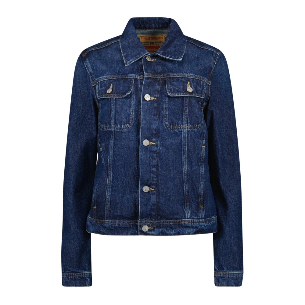 Diesel Vrouw Blauw Jassen Dames, L, Denim, Denim Jacket De-Bonny