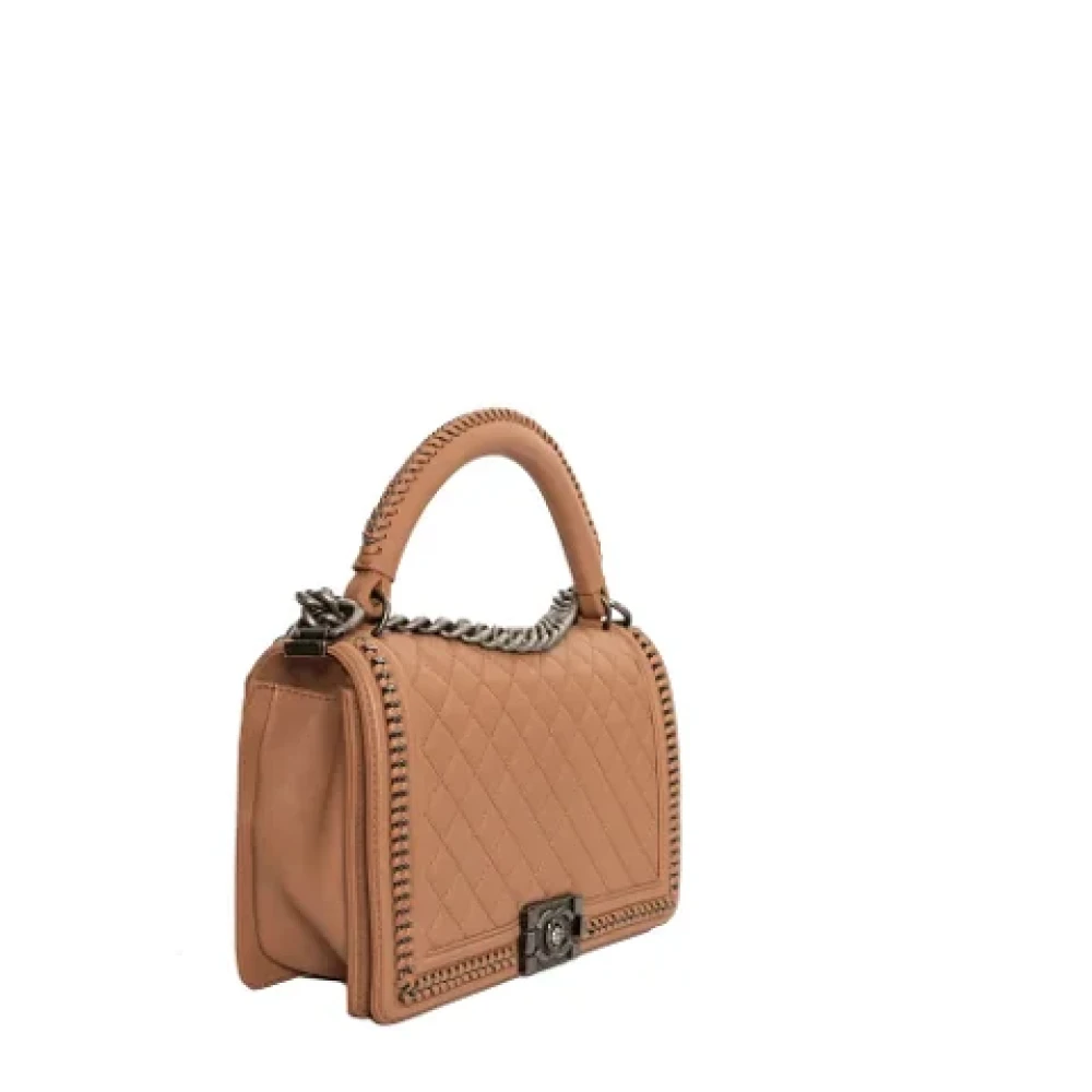 Chanel Vintage Pre-owned Leather handbags Beige Dames