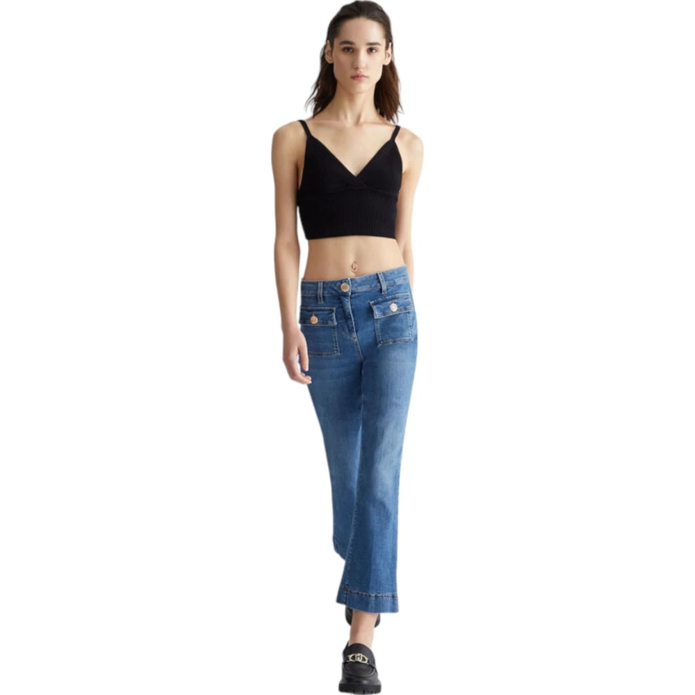 Liu Jo Stijlvolle Cropped Jeans voor Vrouwen Blue Dames