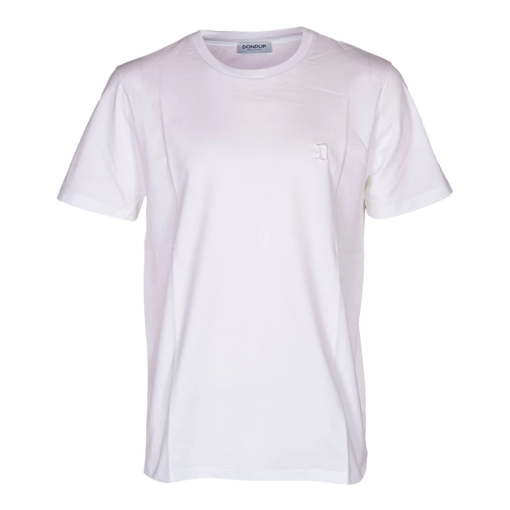 Dondup Men's White Crewneck Embroidered Logo T-Shirt - T-Shirts - 2XL - Tops