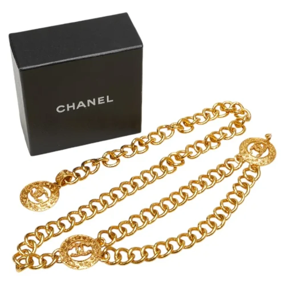 Chanel Vintage Pre-owned Metal belts Yellow Dames