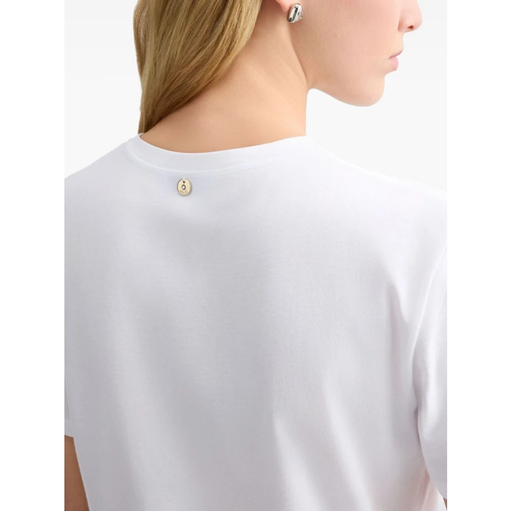 Liu Jo Rhinestone Crew Neck T-shirts en Polos White Dames