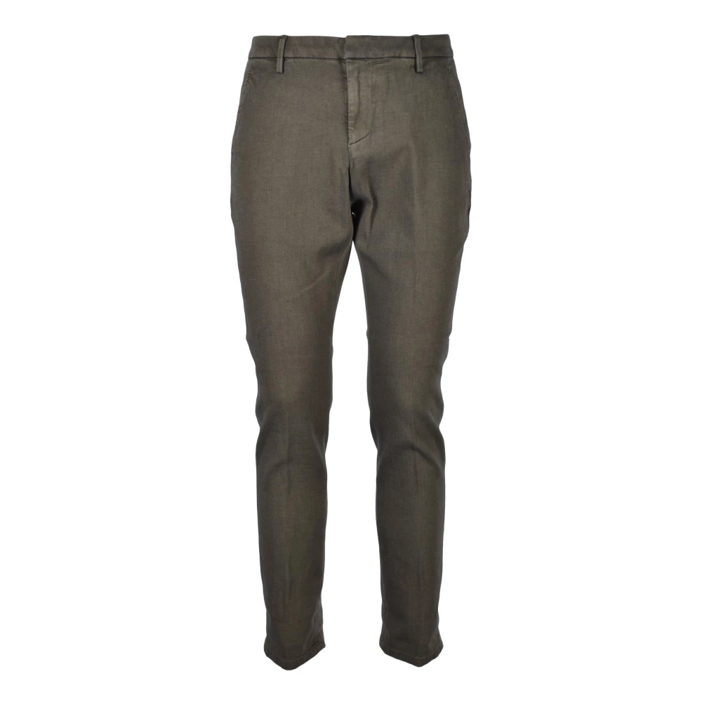 Dondup Katoen Elastaan Broek Green Heren