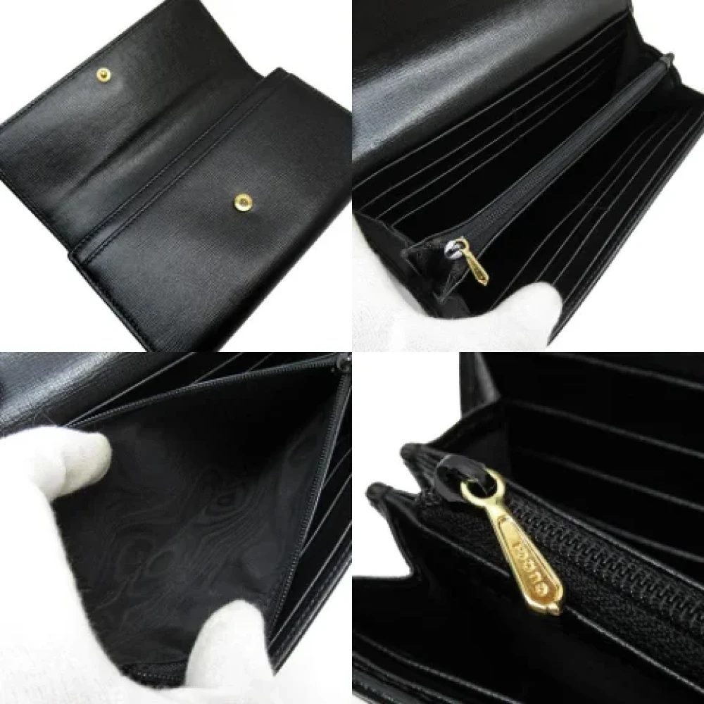 Gucci Vintage Pre-owned Leather wallets Black Dames