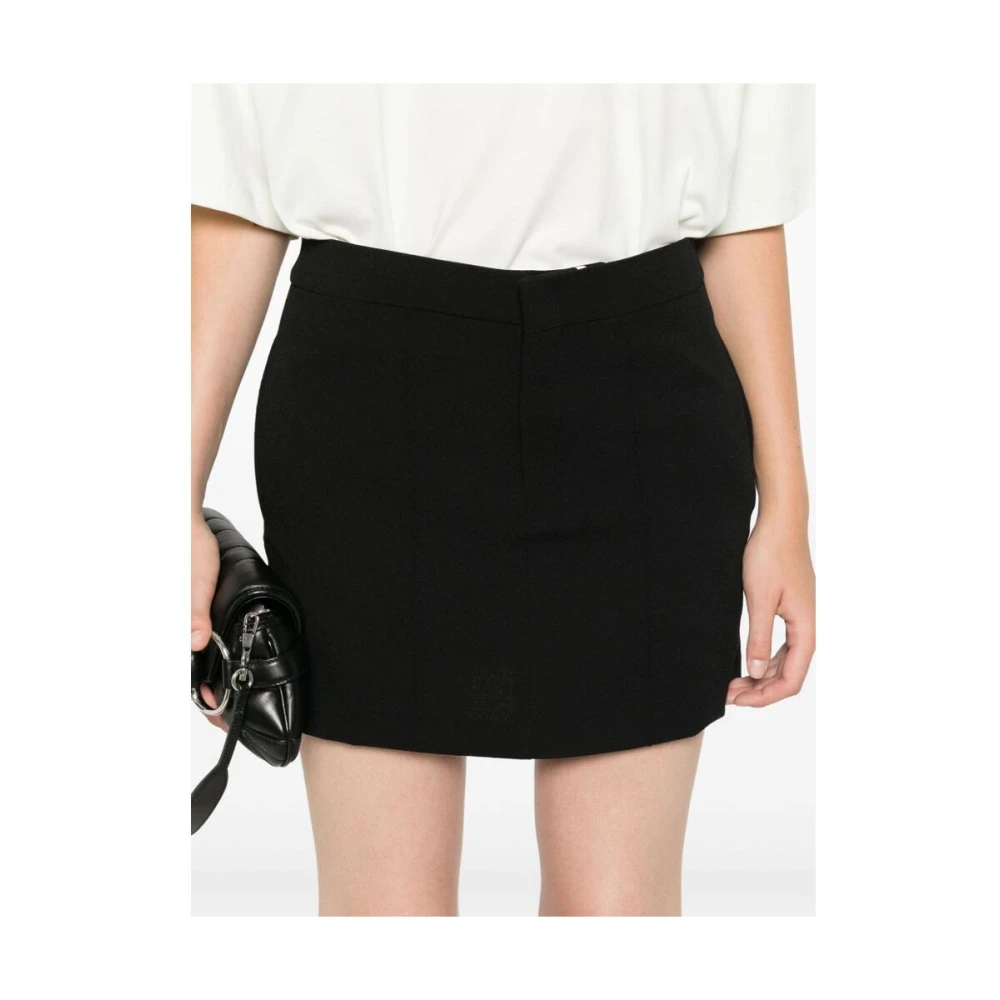 Isabel marant Zwarte Crepe Rok met Naaddetails Black Dames