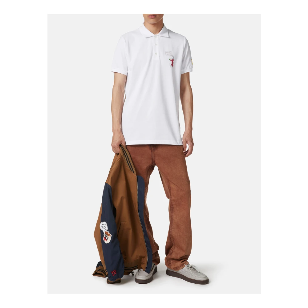 Iceberg Regular fit witte polo van piqué stof White Heren