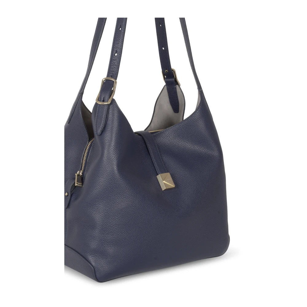 Kate Spade Deco Pebbled Leren Schoudertas Blue Dames