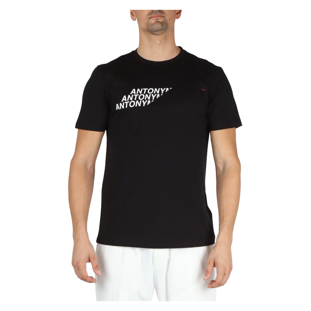 Antony Morato Regular Fit Katoenen T-Shirt met Verhoogd Logo Black Heren
