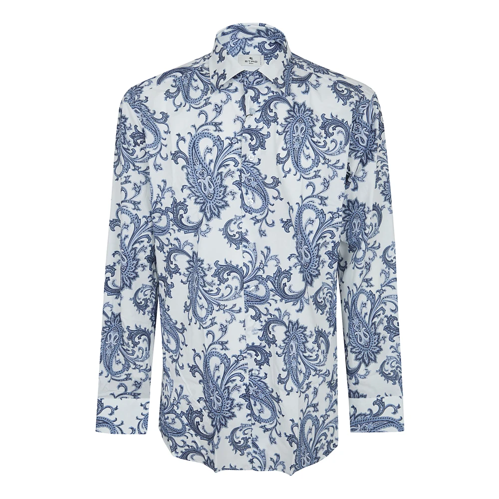 Etro Uomo Blu Paisley Cotton Shirt