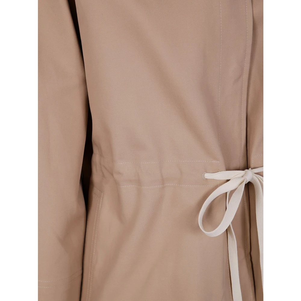 Twinset Beige Jack met Striksluiting en Trekkoordtaille Brown Dames