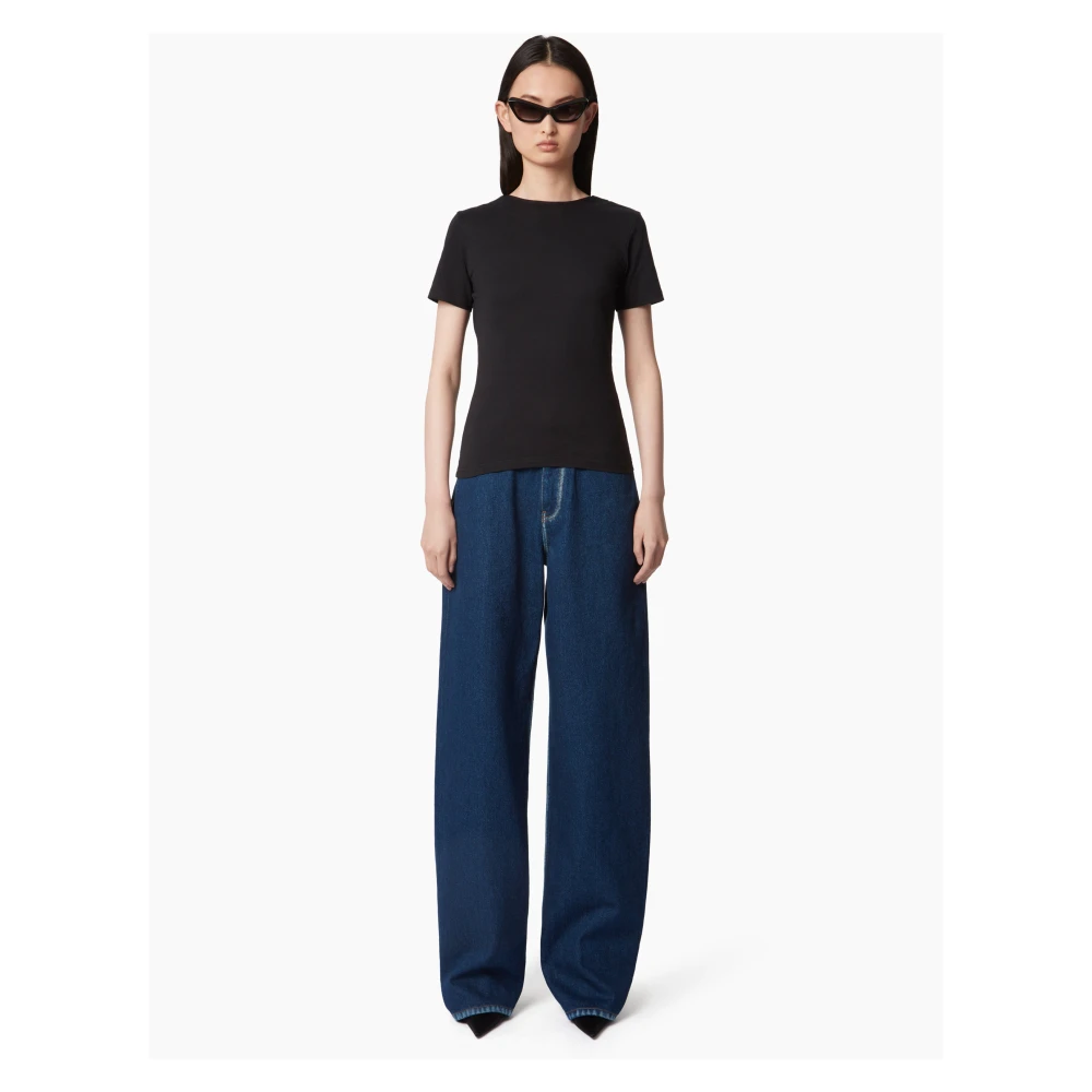 Nina Ricci T-Shirt MET Plunging Draped Black Dames