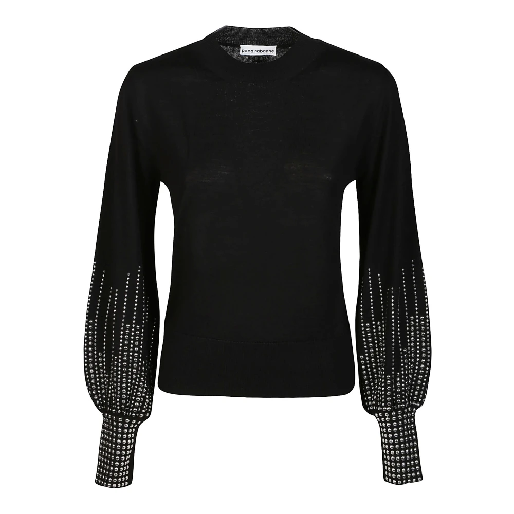Paco Rabanne Stud-Cuffs Sweater Black Dames