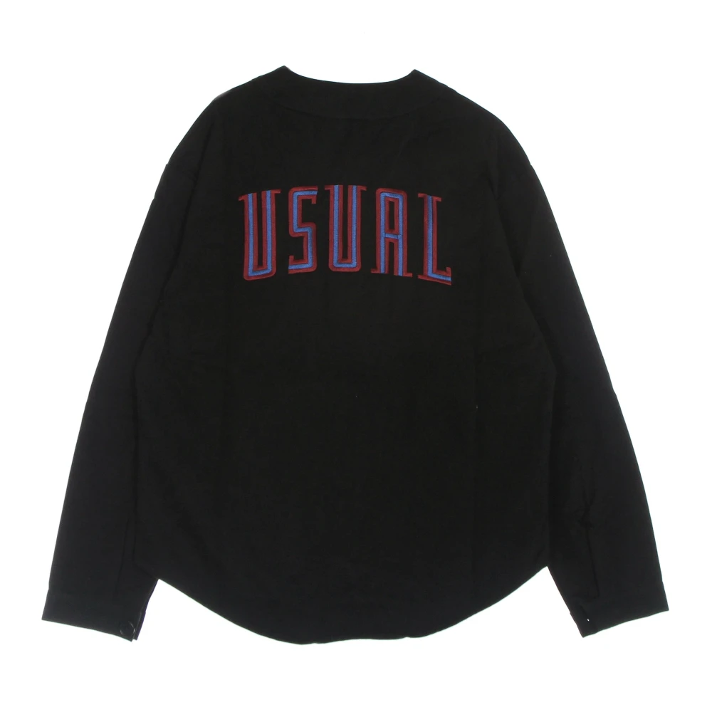 Usual Zwarte V-Hals Lange Mouw Shirt Black Heren