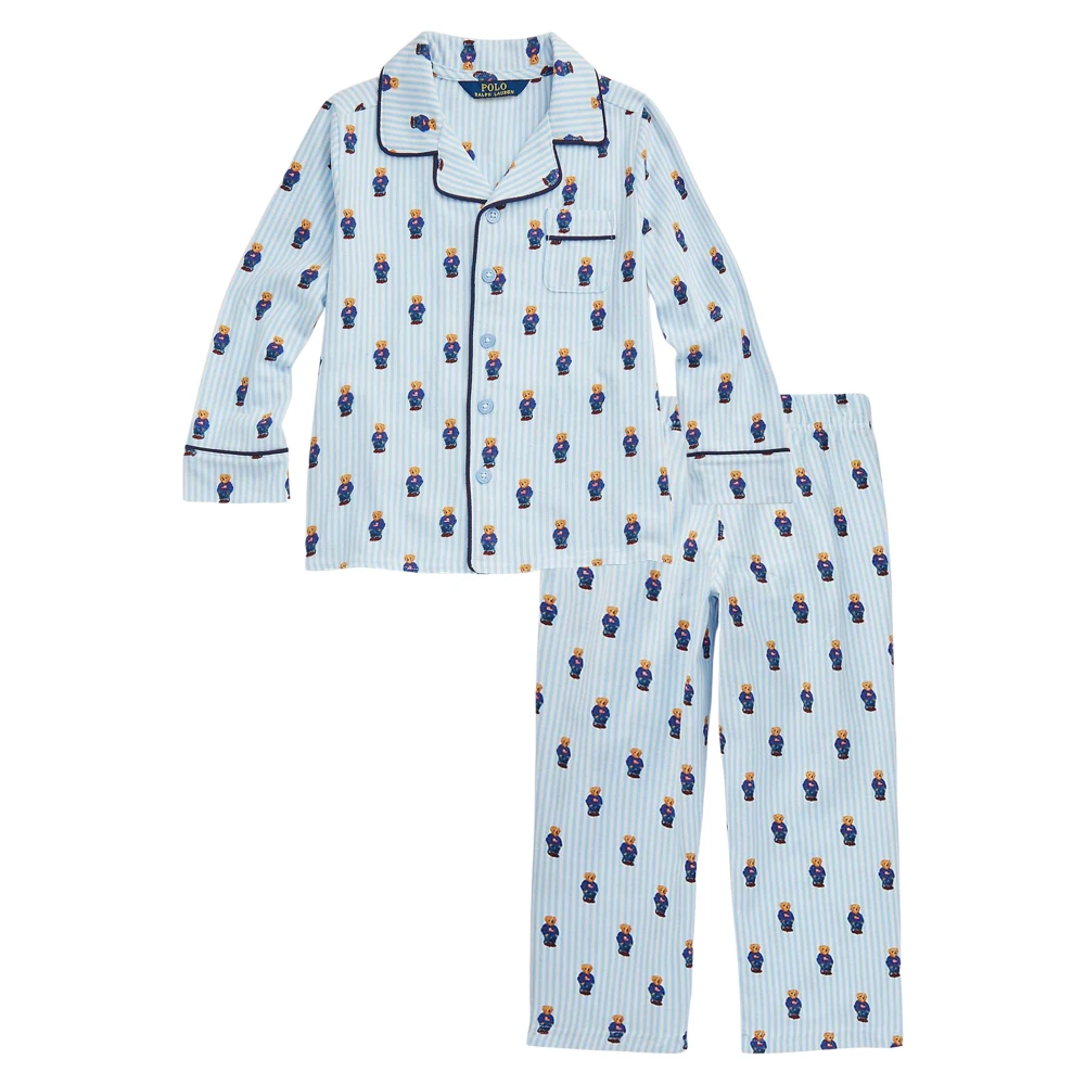 Ralph Lauren Boys Blue Kids Nightwear, 4 Y, Bear Pyjama Set