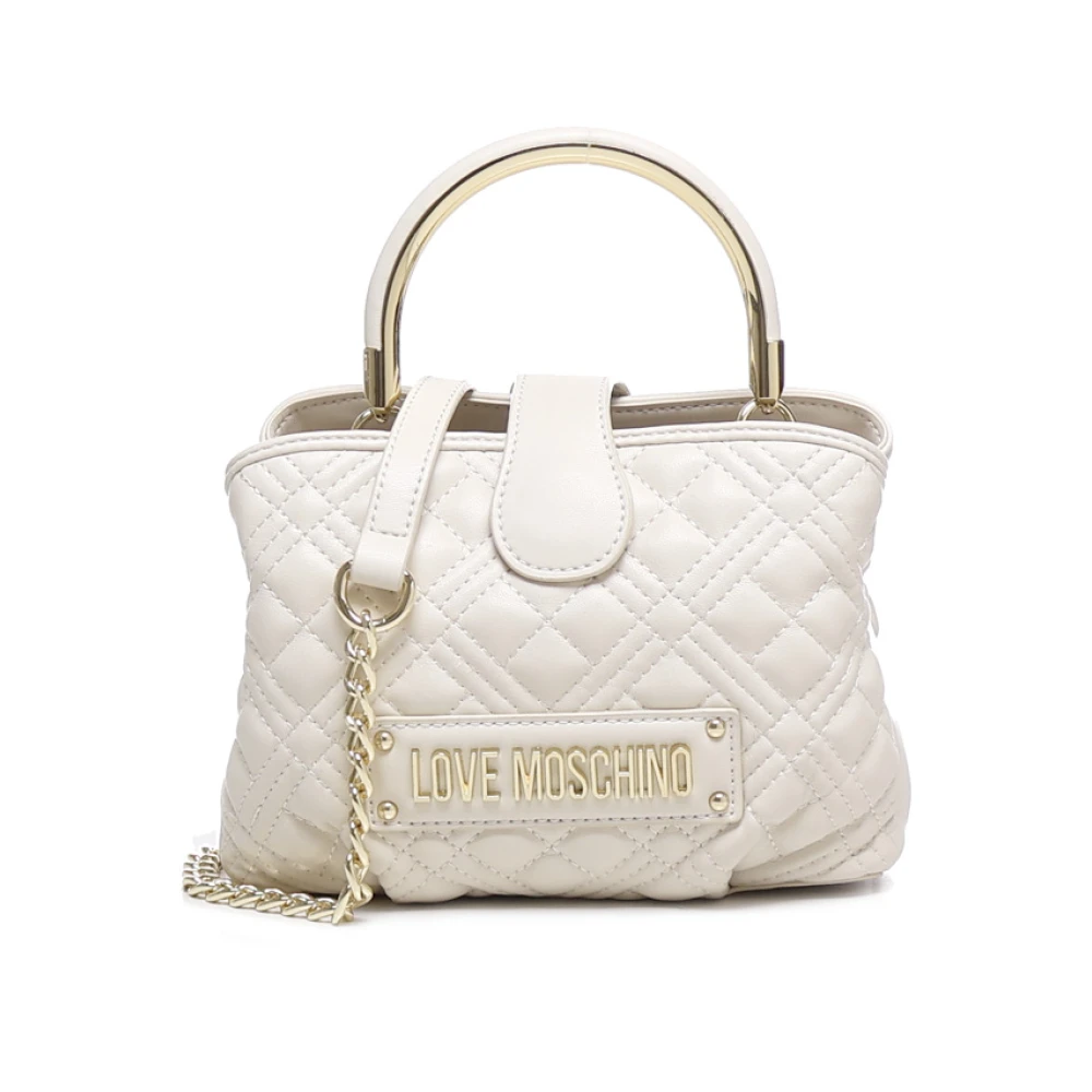Love Moschino Quilted witte tas met logo White Dames