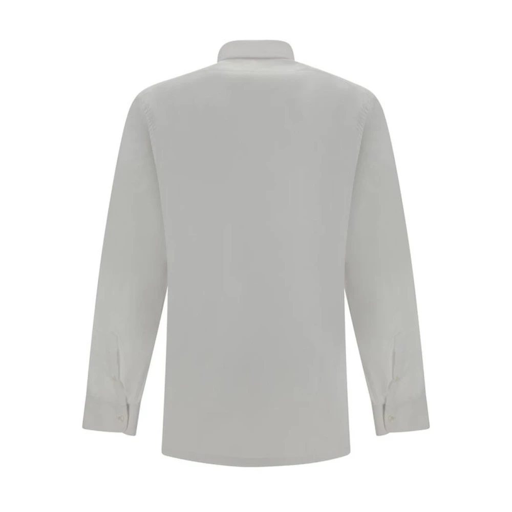 Givenchy Geborduurd Logo Katoenen Overhemd Monochroom Patroon White Heren