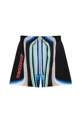 black-graphic-silk-drawstring-waist-shorts