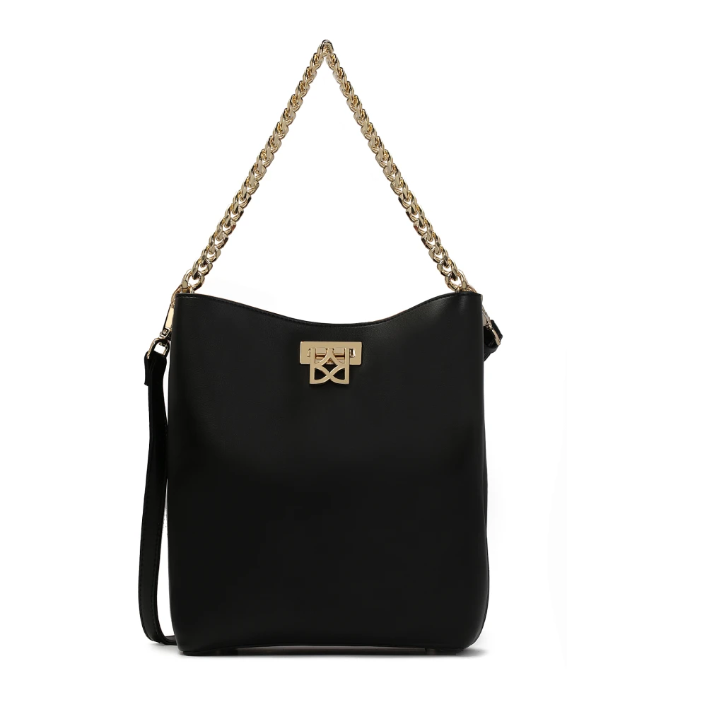 Kazar Elegante leren tas met ketting Black Dames