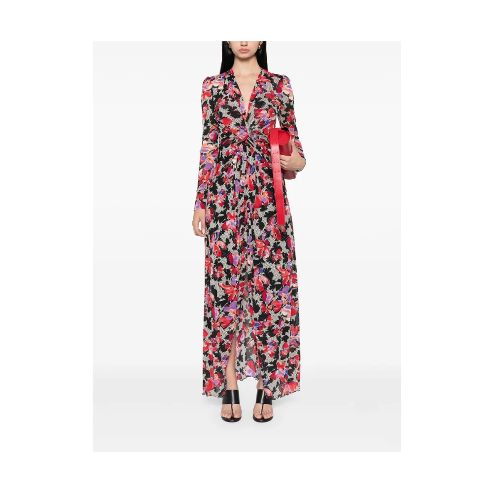 Diane Von Furstenberg Bloemen Mesh V-hals Jurk Multicolor Dames