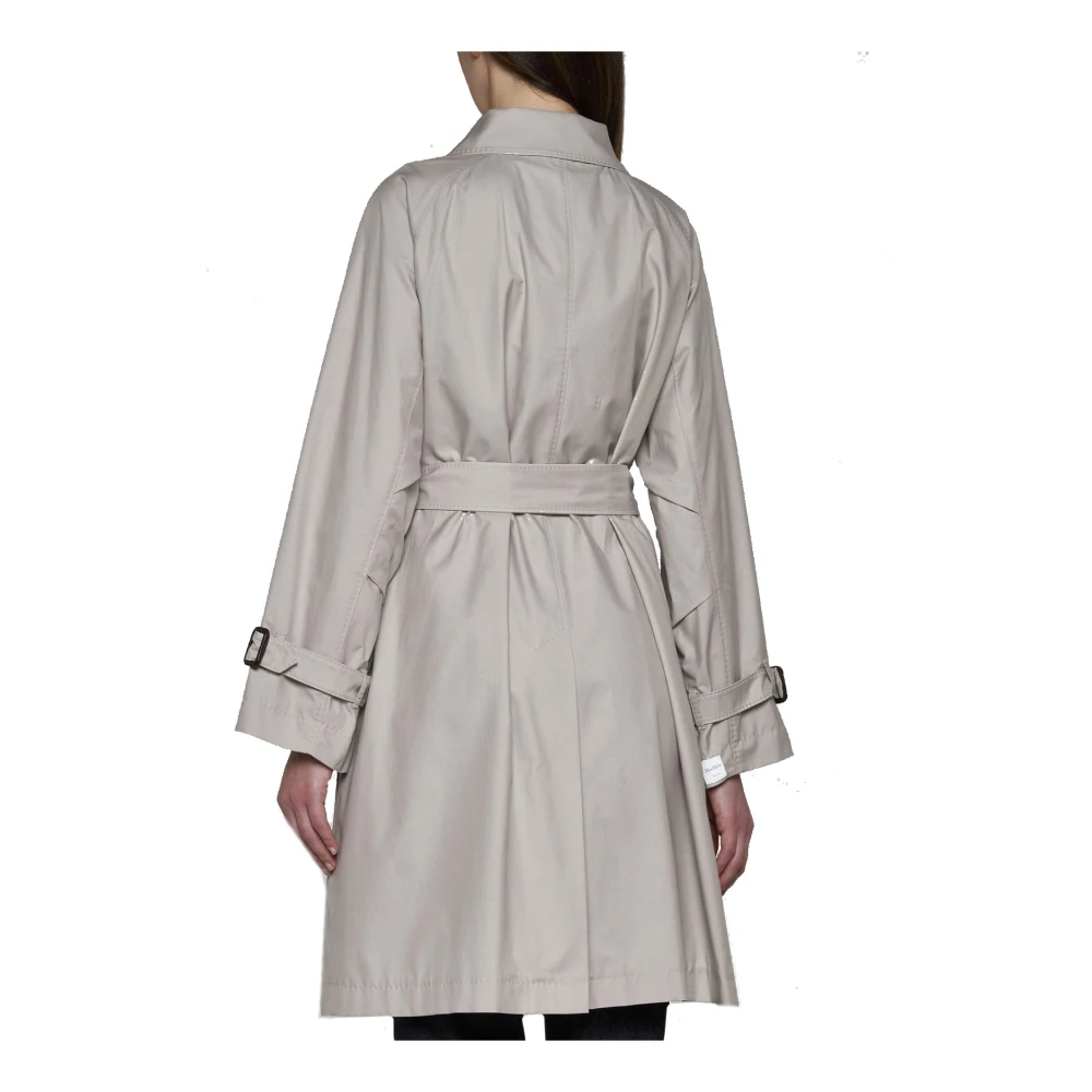 Max Mara Beige Katoenen Trenchcoat Aw24 Beige Dames