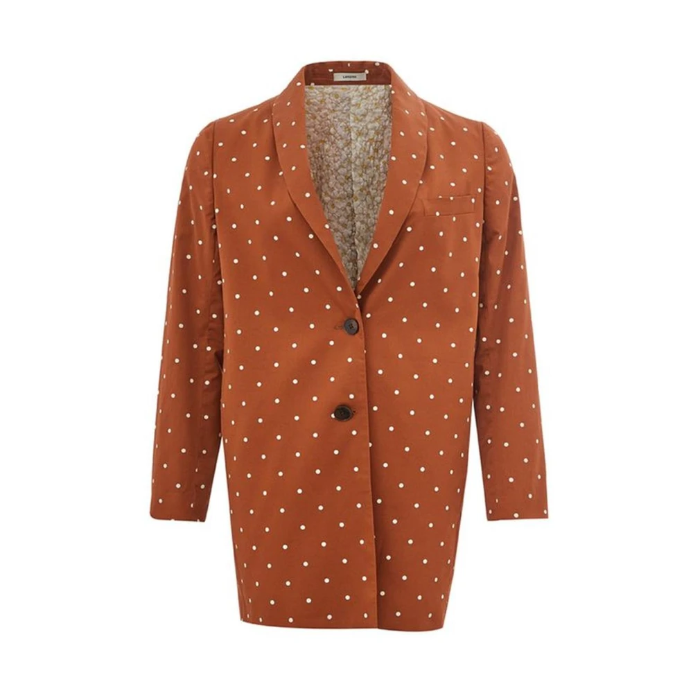 Lardini Bruine Katoenen Jas Mantel Brown Dames