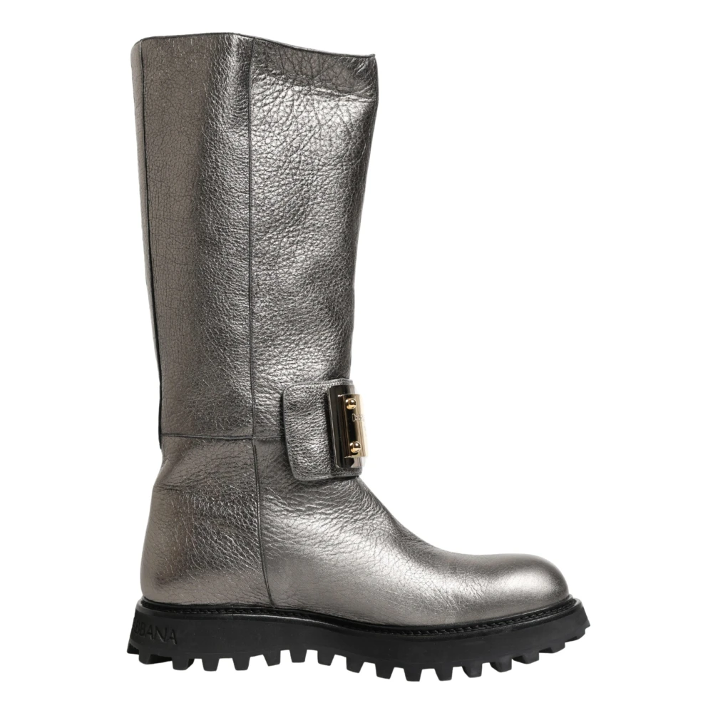 Dolce & Gabbana Men's Gray Mid-Calf Boots