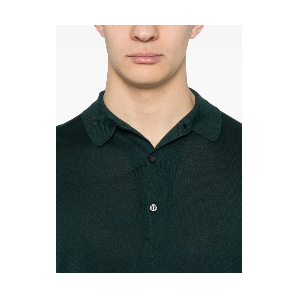 John Smedley Groene Polo Sweater Green Heren