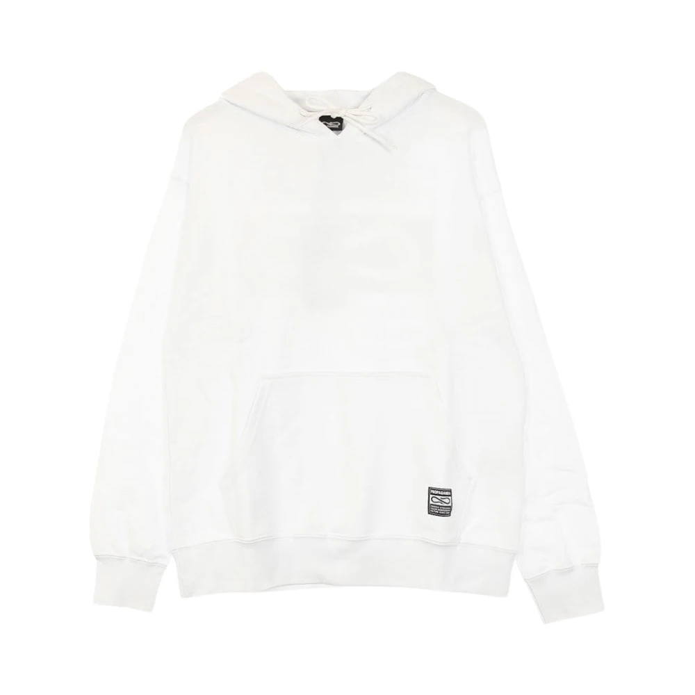Propaganda Men's White Hooded Sweatshirt With Kangaroo Pocket Extra Large