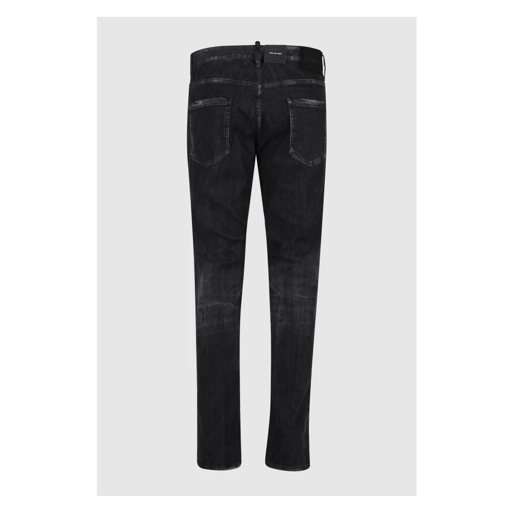 Dsquared2 Versleten Slim-fit Zwarte Jeans Black Heren