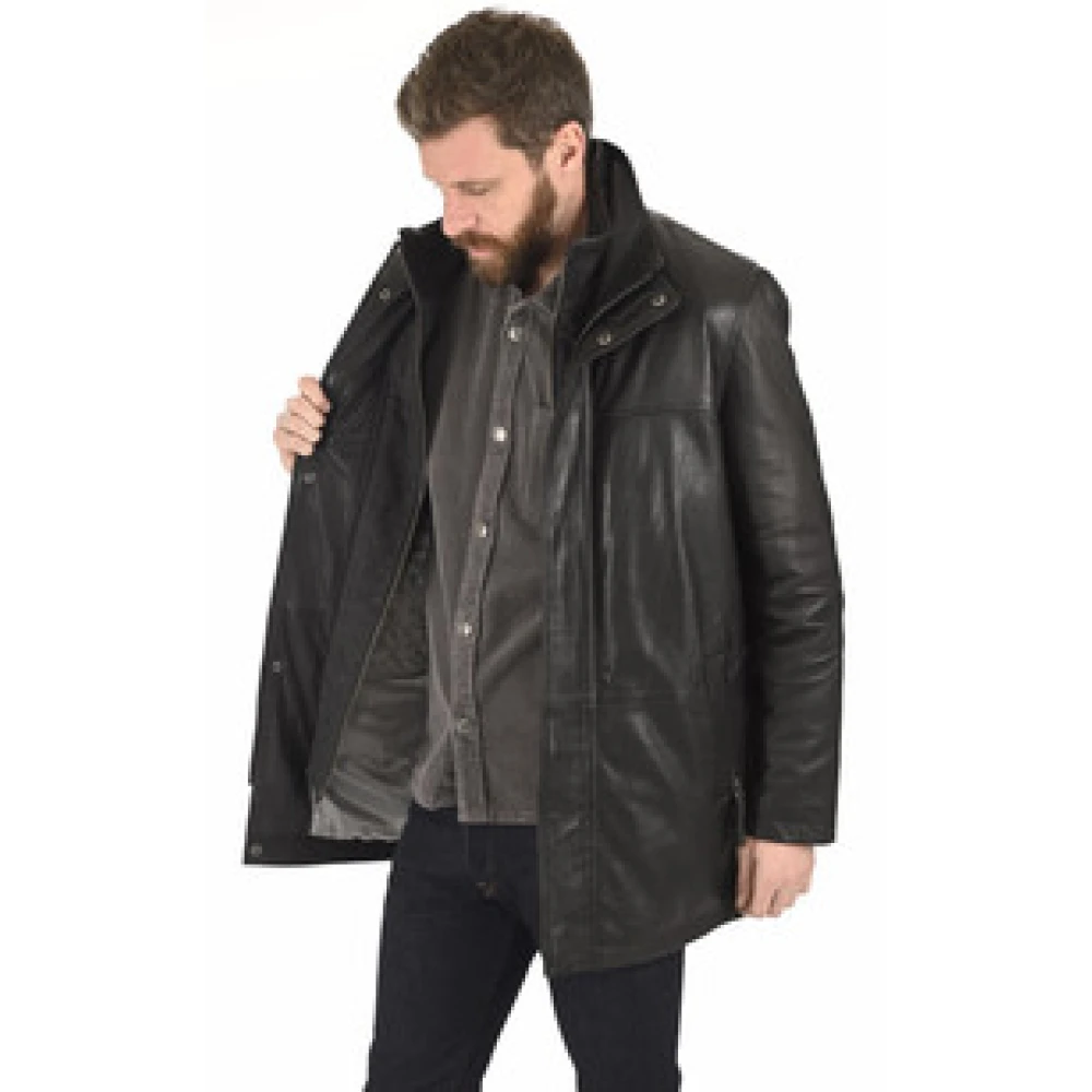 La Canadienne Zwarte Lam Comfort Vest Black Heren