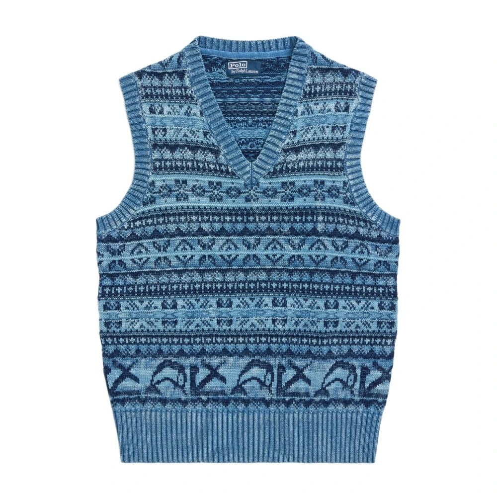 Ralph Lauren Mouwloze Knitwear Blue Heren