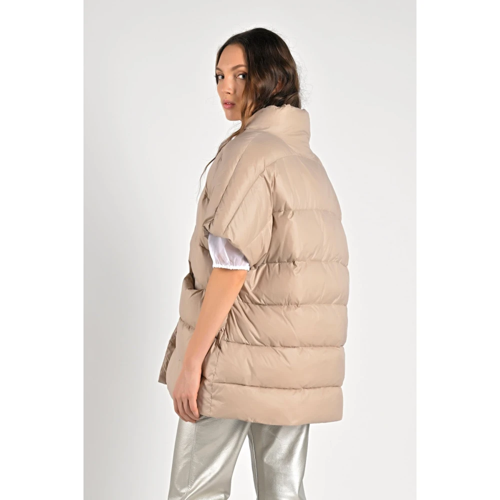 Canadian Classics Innovatieve Puffer Cape Jas Beige Dames