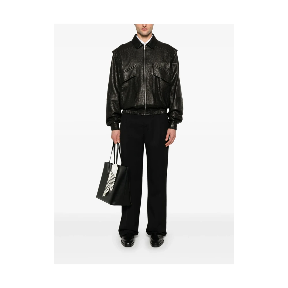 Lardini Zwarte Broek met Riem en Zakken Black Heren