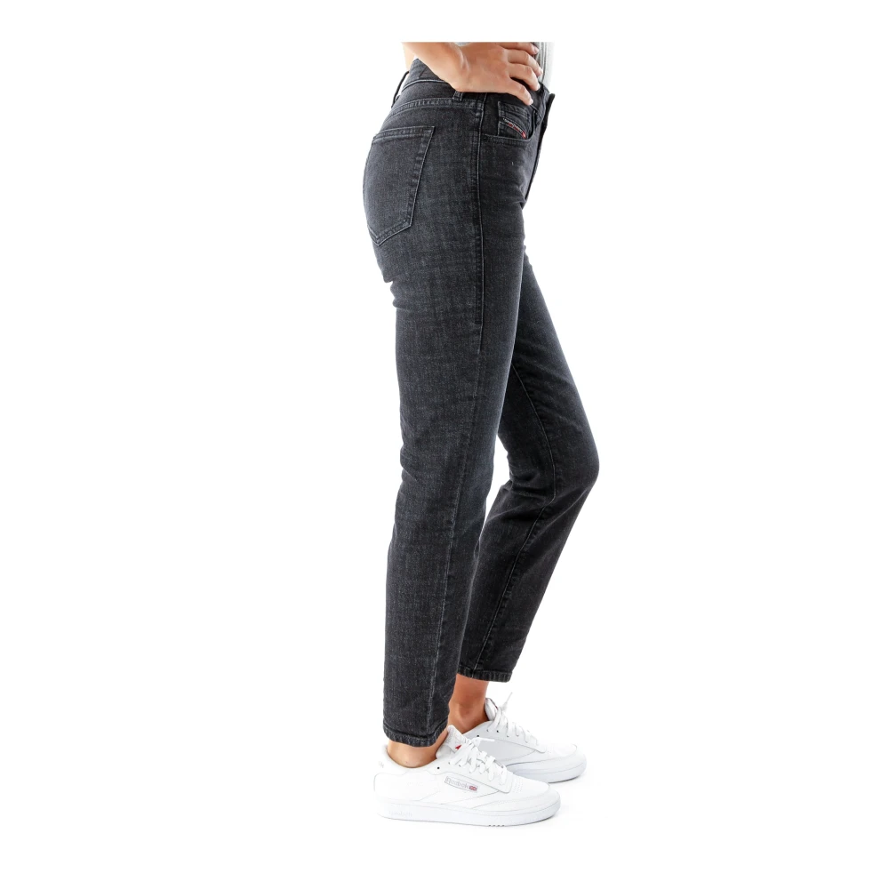 Diesel Slim Fit Mid Waist Jeans Black Dames