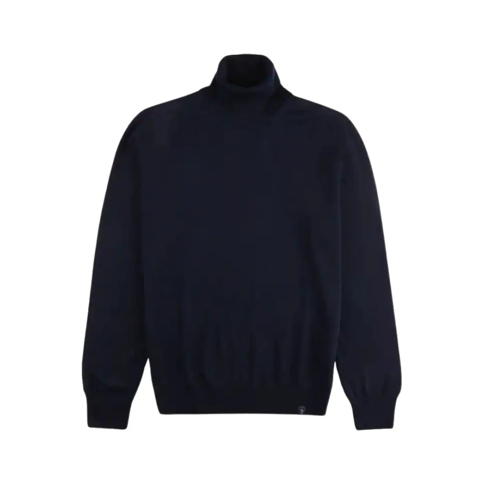 Fay Men's Blue Turtlenecks, L, Turtleneck Wool Knit Jumper