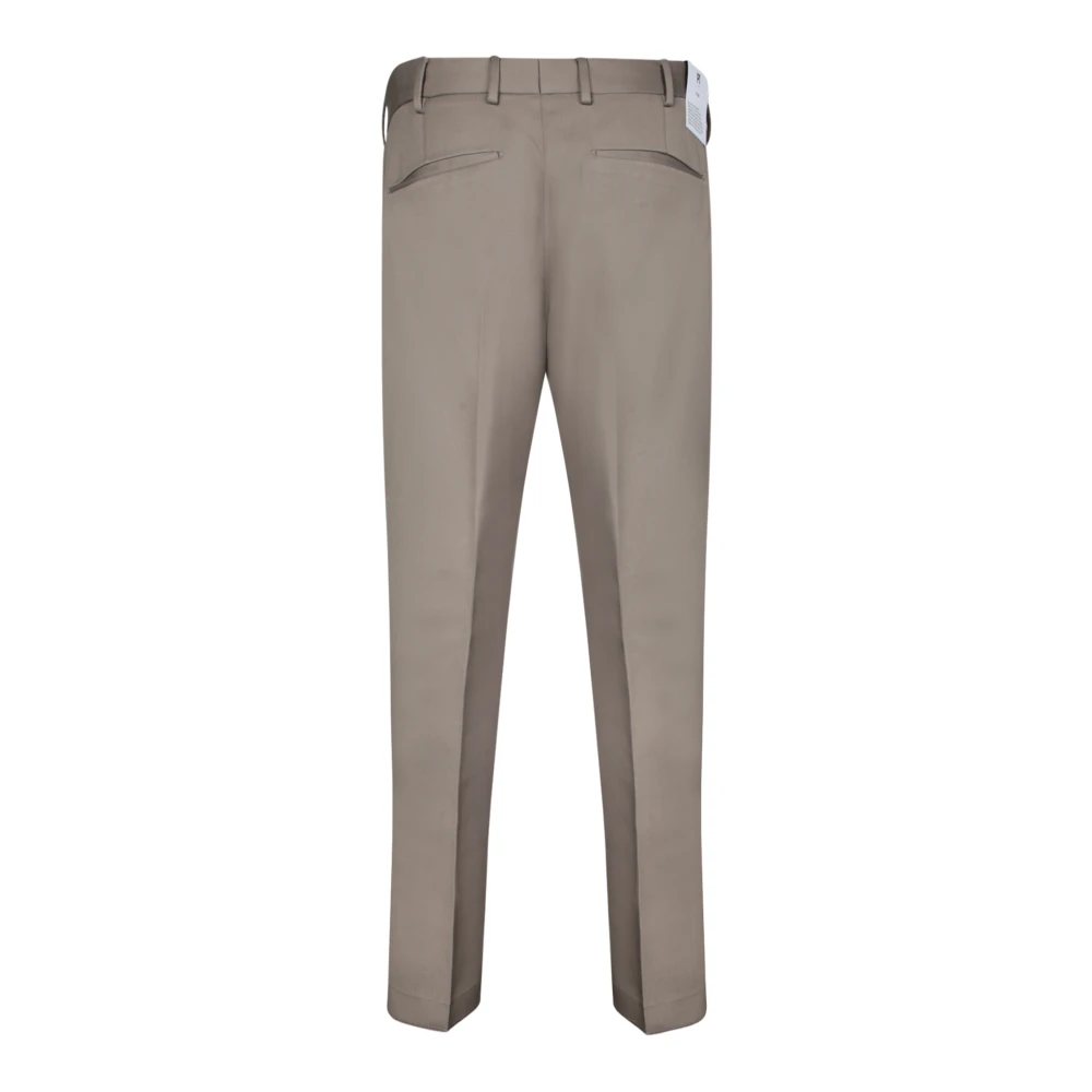 PT Torino Moderne Drill Tech Broek met Sluiting Beige Heren