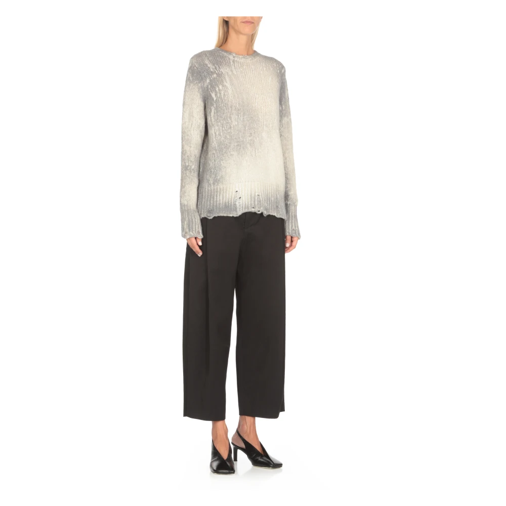 Avant Toi Grijze Kasjmier Wol Trui Vrouw Crew Gray Dames