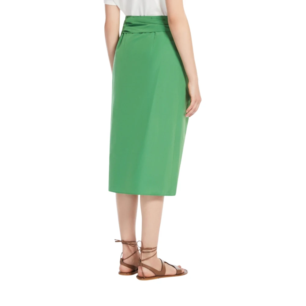 Max Mara Wikkelsatijnrok Narsete model Green Dames