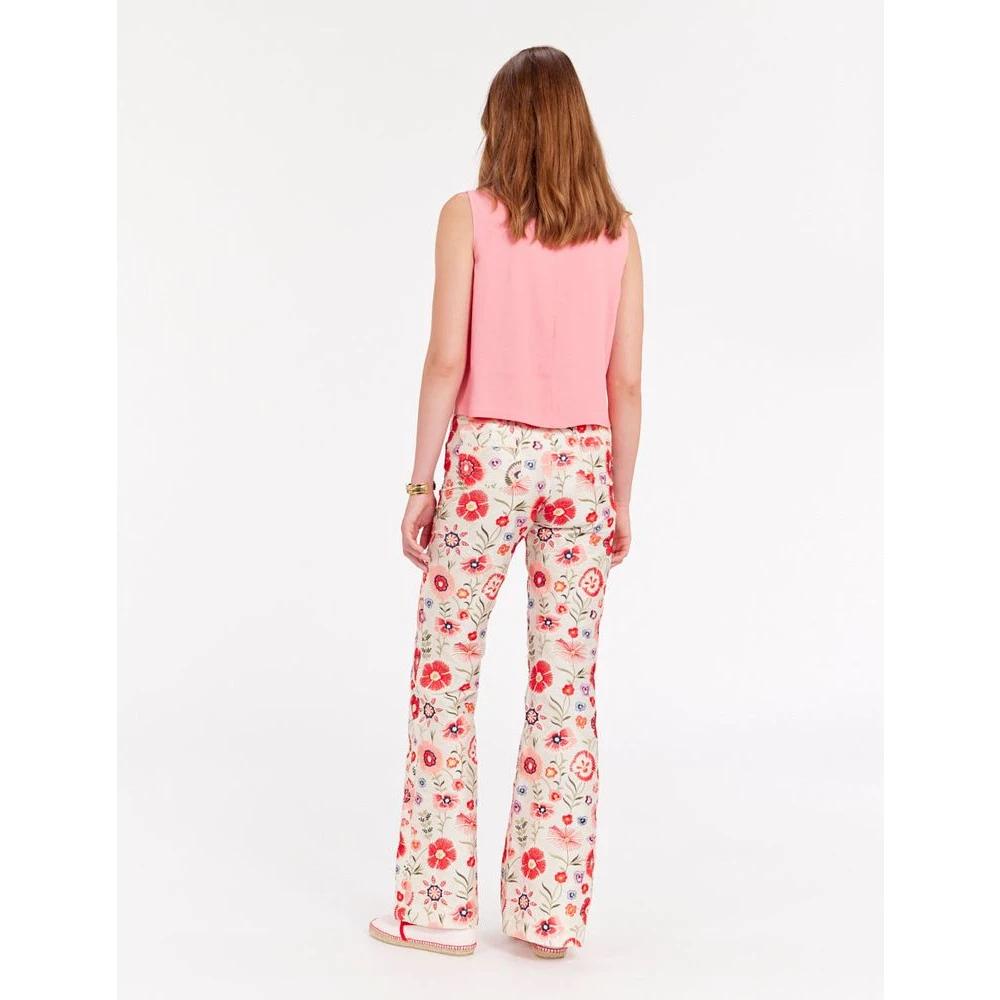 Ines De La Fressange Paris Geborduurde Flare Broek Multicolor Dames