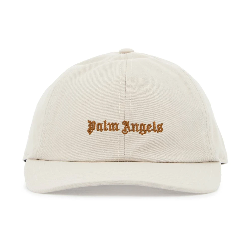 Palm Angels Baseball Cap met geborduurd logo Beige Unisex