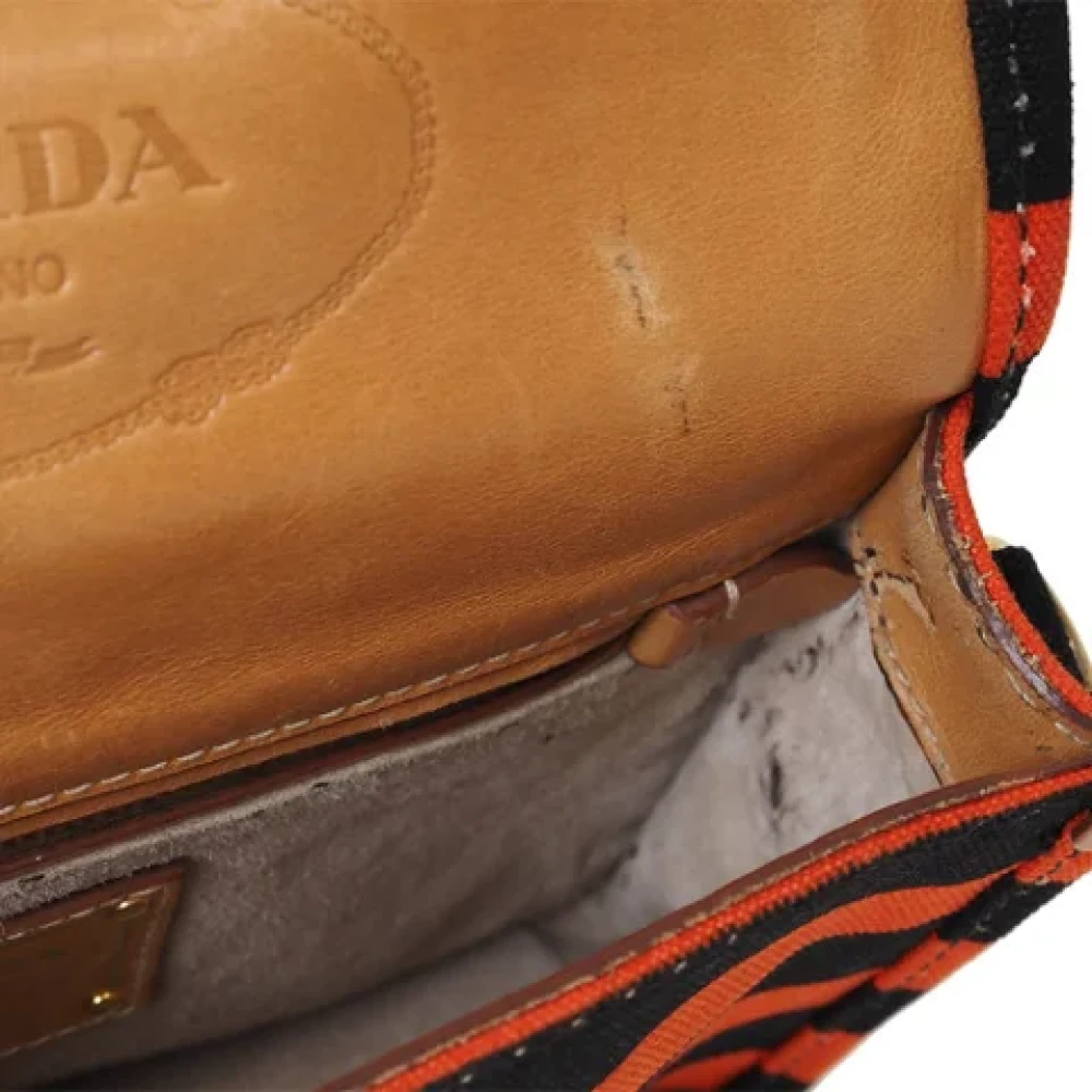 Prada Vintage Pre-owned Canvas prada-bags Orange Dames