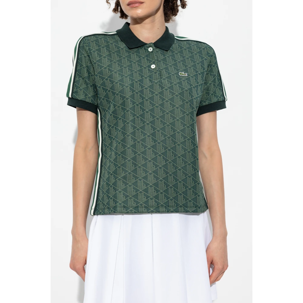 Lacoste Polo met monogram Green Dames